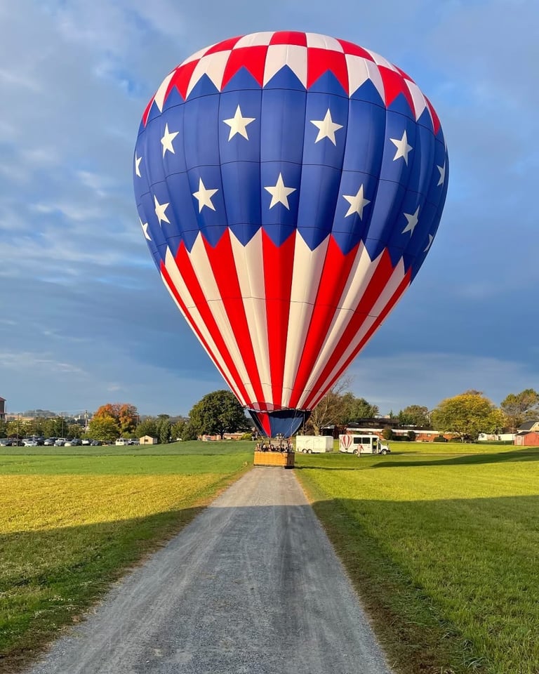 Hot air balloon ride over Watkins Glen, NY