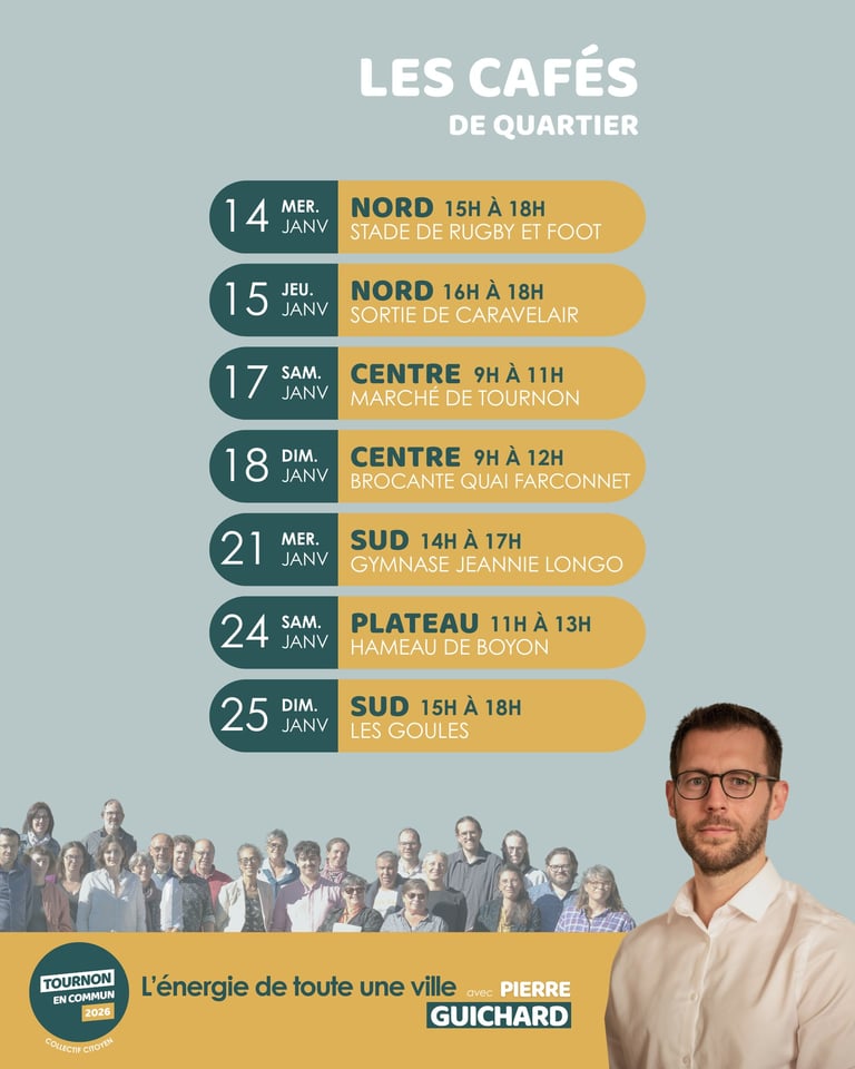 Détails des Cafés de Quartiers de Tournon en Commun 2026