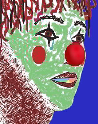 Clown filled with sorrow - Fractal Painter