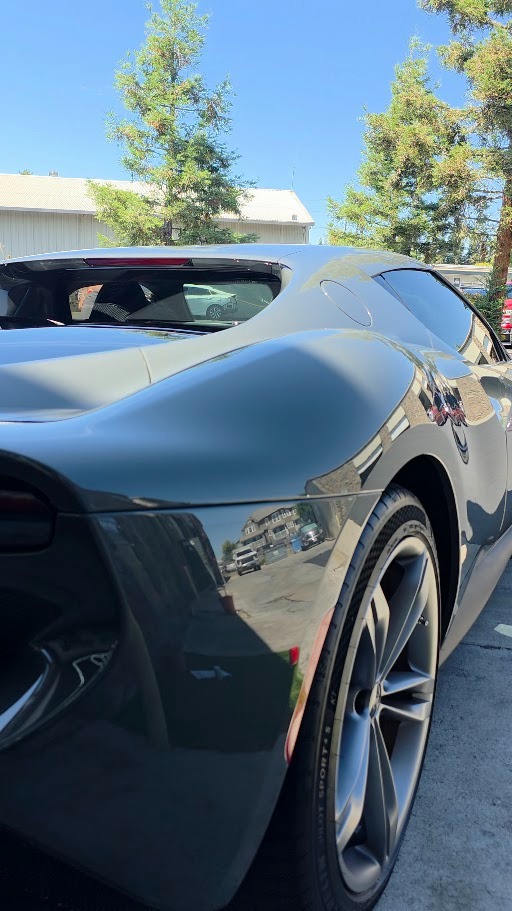 Flawless gloss PPF and ceramic coating on Ferrari 296 GTB for ultimate paint protection and shine.