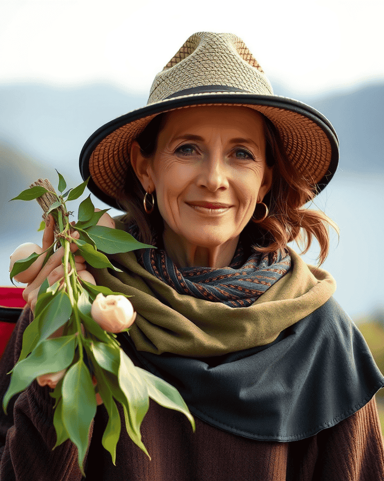 Woman surrounded by nature