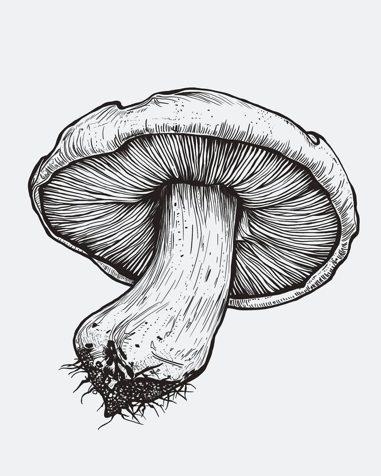 Black Pencil Mushroom by Sezer Ali, 2024