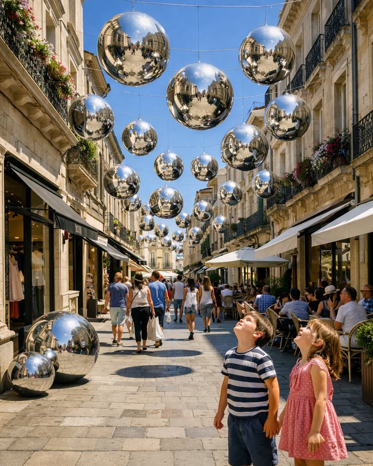 Boules géantes suspendues