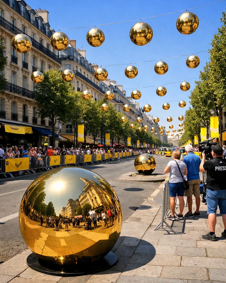 boules géantes décoratives suspendues