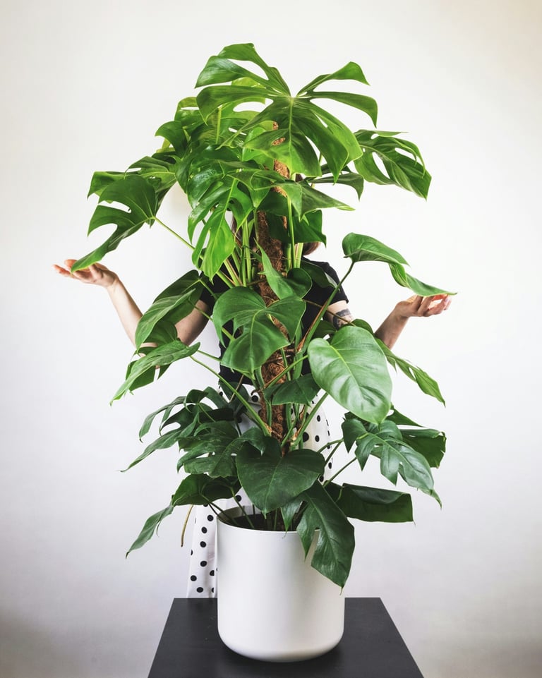 Monstera Deliciosa on moss pole