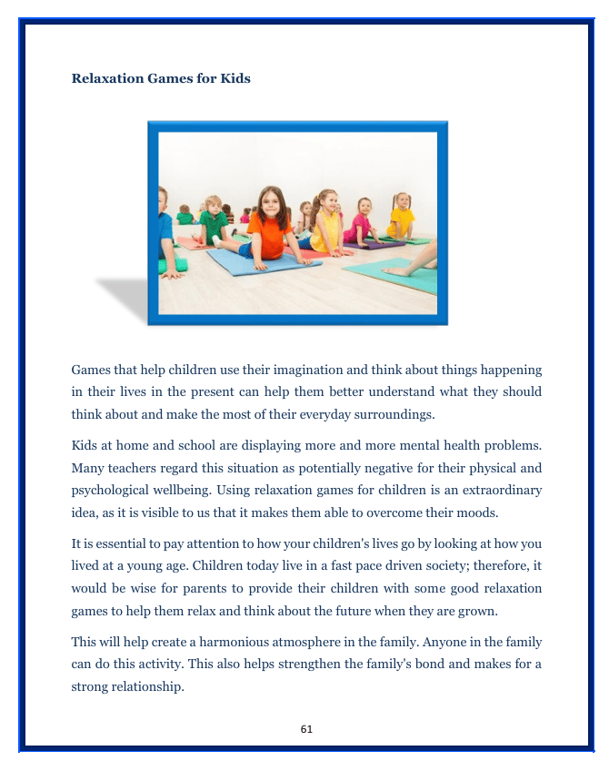 relaxation games for children page