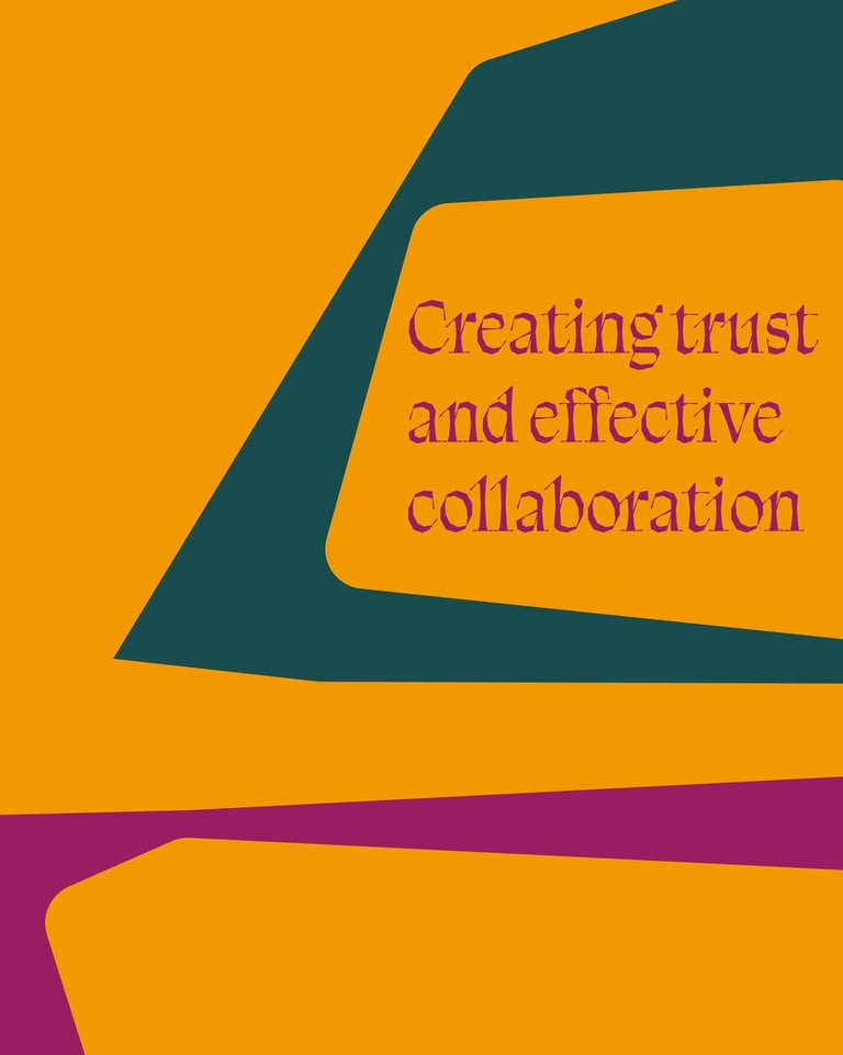 Abstract geometric graphic about creating trust and effective collaboration in team environments.