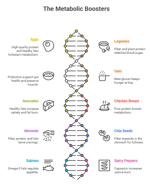 diagram of foods that boost metabolism and fat burning