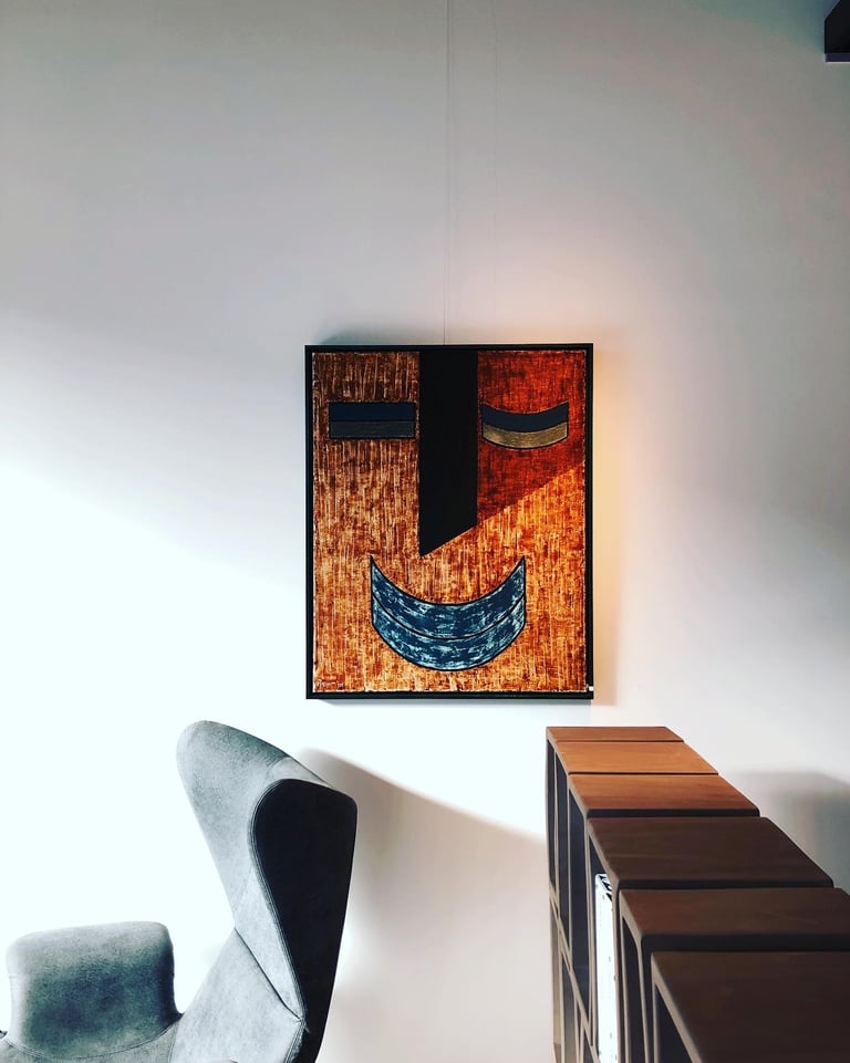  80cm x 100cm painting on cotton with plant based and mineral dyes