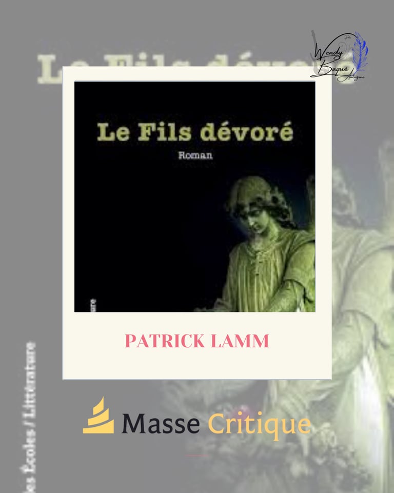 Montage visuel pour le livre "Le fils dévoré" de Patrick Lamm, aux édition L'Harmattn.