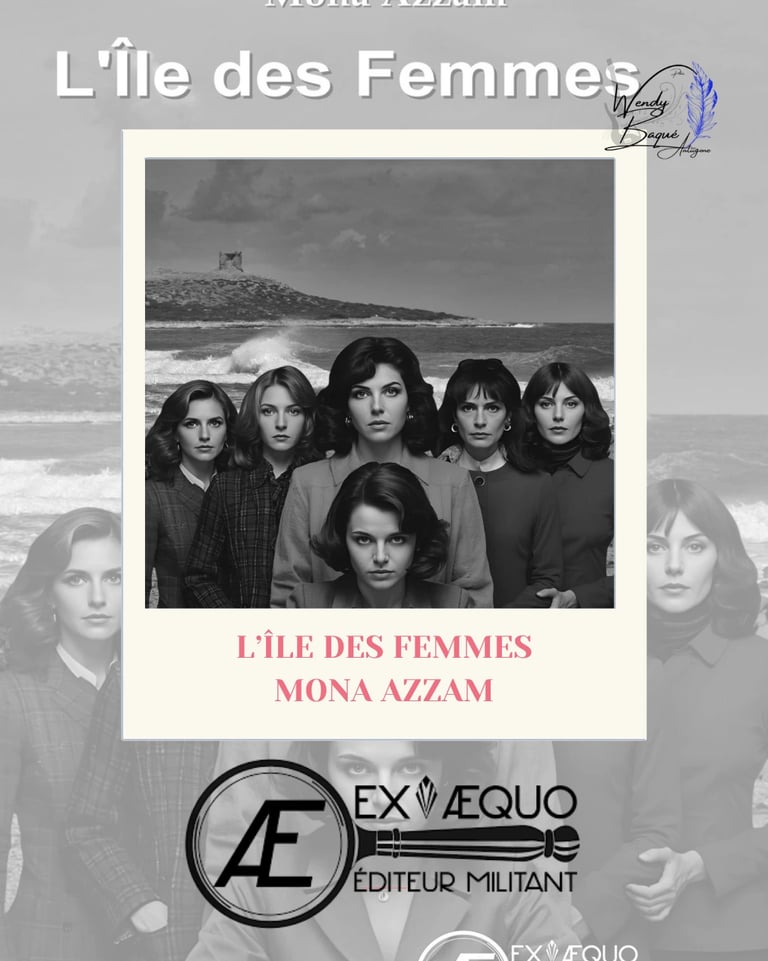 Visuel pour la chronique du roman "L'île des femmes" de Mona Azzam, aux éditions Ex Aequo.