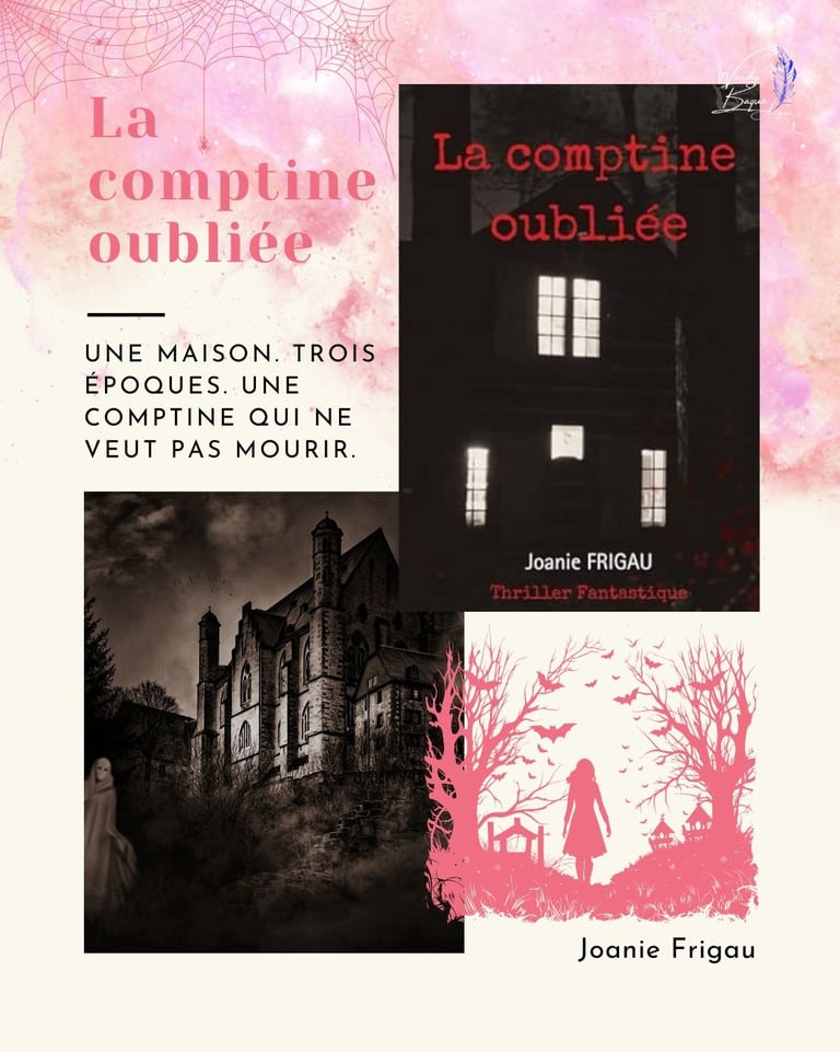 "La comptine oubliée" de Joanie Frigau, montage visuel pour la chronique littéraire de Wendy Baqué.