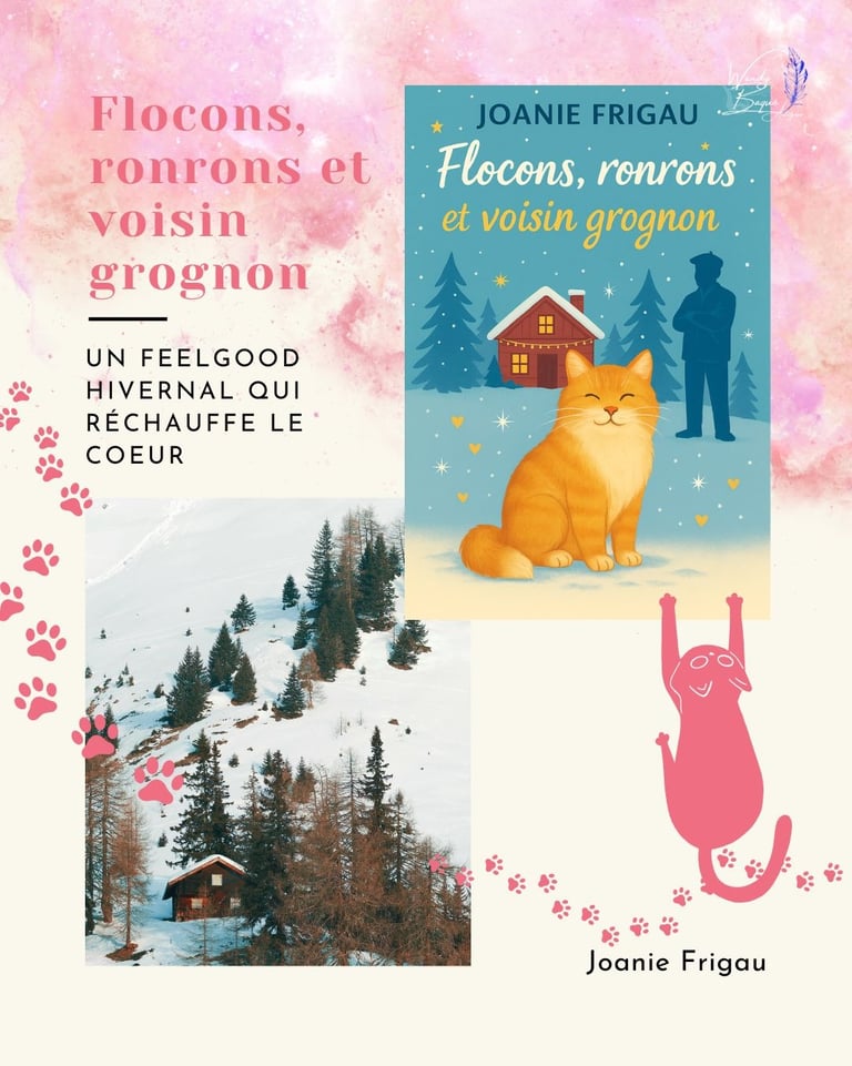 "Flocons, ronrons et voisin grognon", nouveau roman feel good de Joanie Frigau.