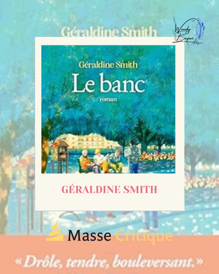 Montage visuel pour "Le Banc", le dernier roman de Géraldine Smith chez Albin Michel.