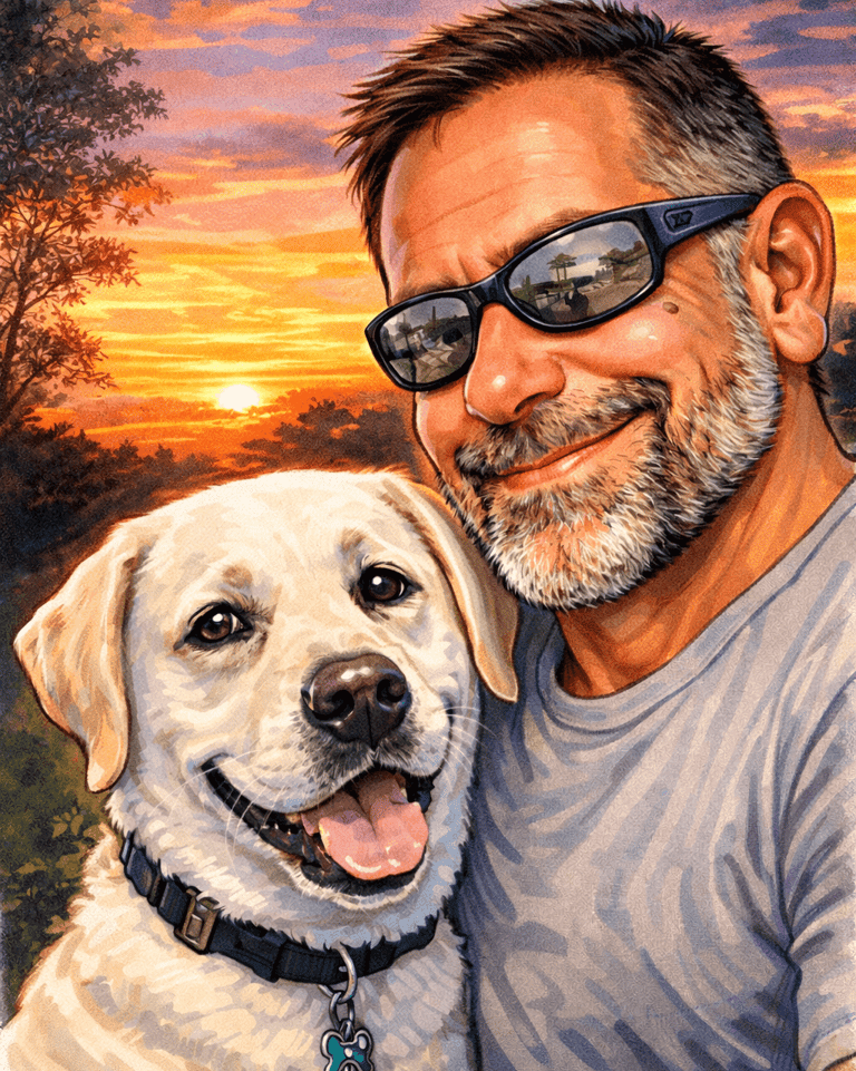 Me and my yellow lab loni