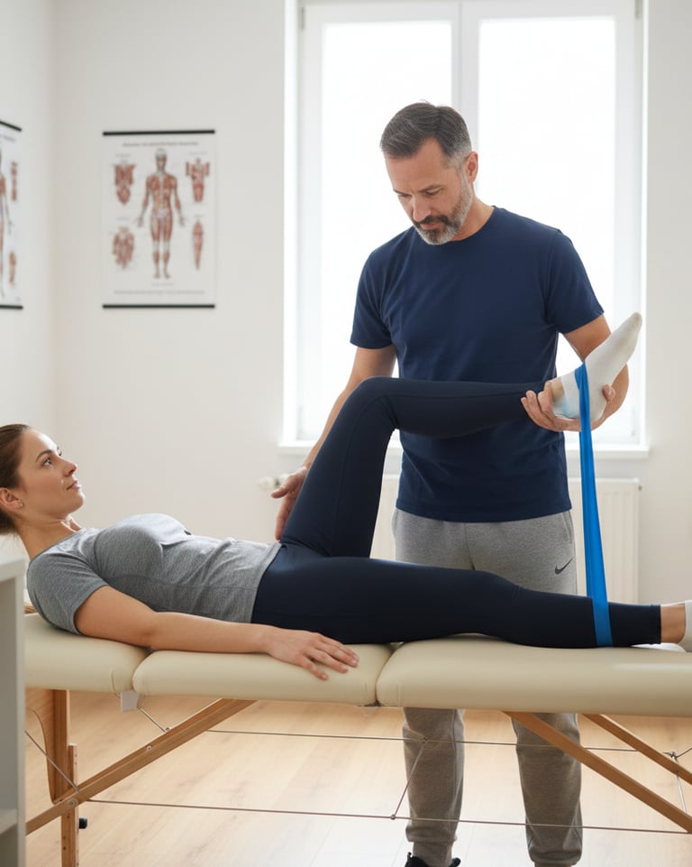 Hands-on physiotherapy treatment for patient at Physora Physio in Neath for improved mobility and pa