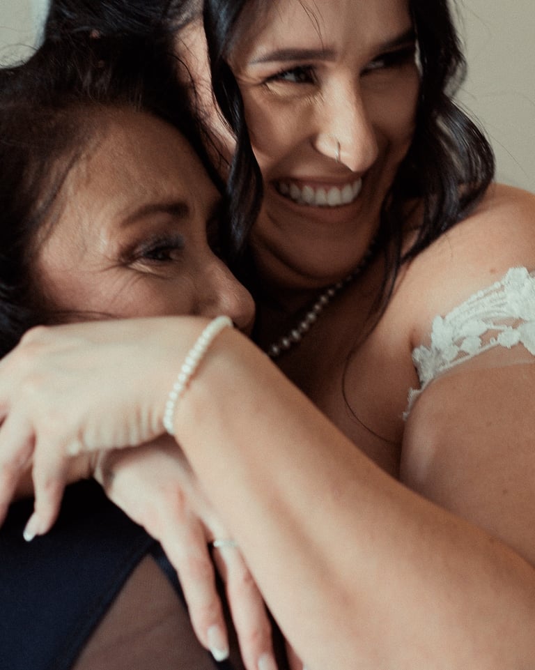 Mother and Daughter Embrace