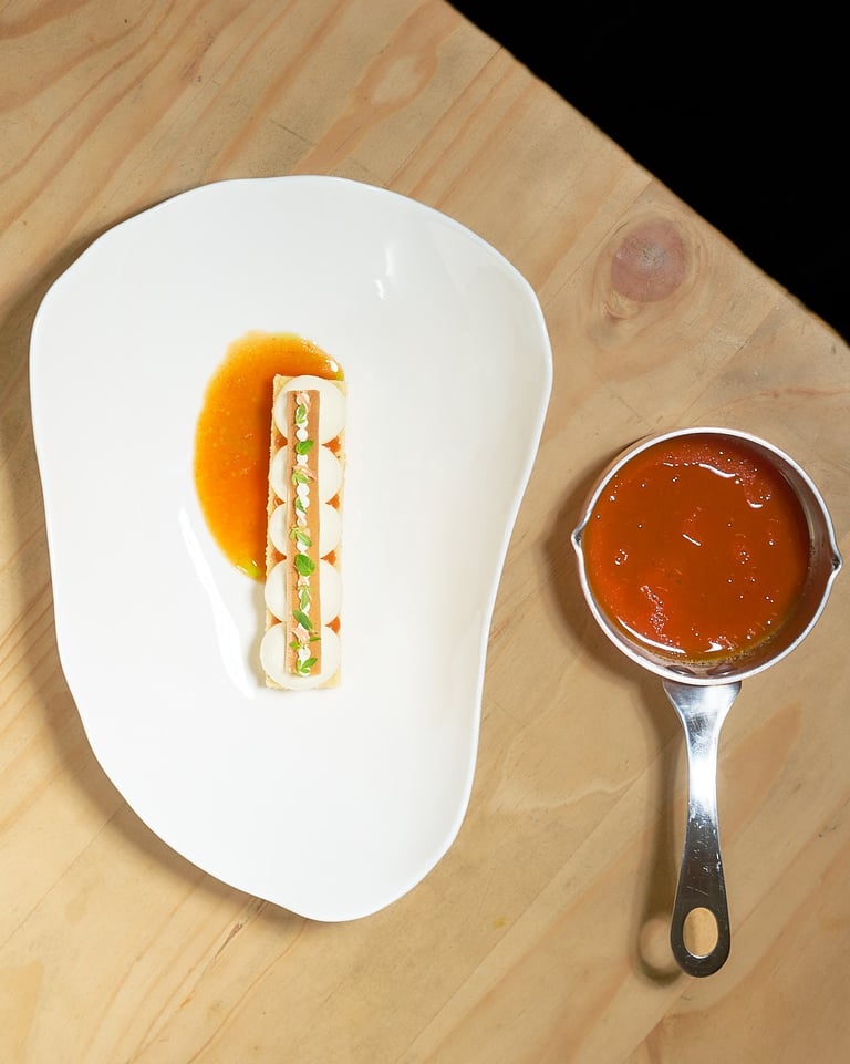 Cannelloni de légumes du marché et coulis de tomate confite, inspiration méditerranéenne du chef