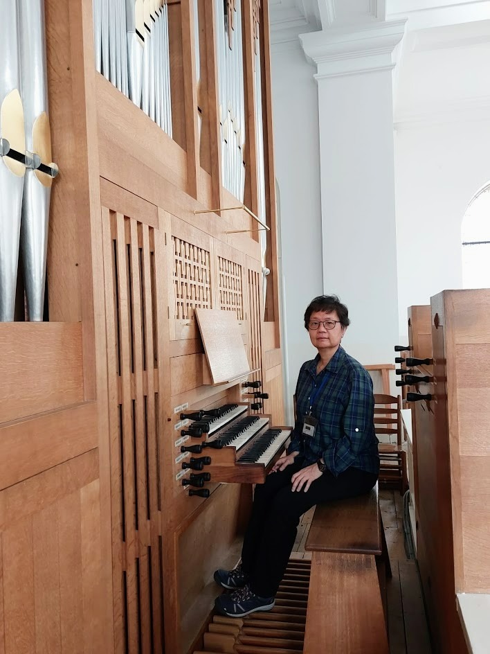 Evelyn at the Mennonite Church, Haarlem, NL