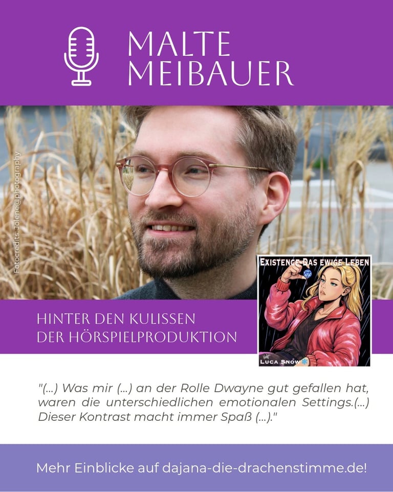 Malte Meibauer spricht im Hörspiel "Existence - Das ewige Leben" von Luca Snow