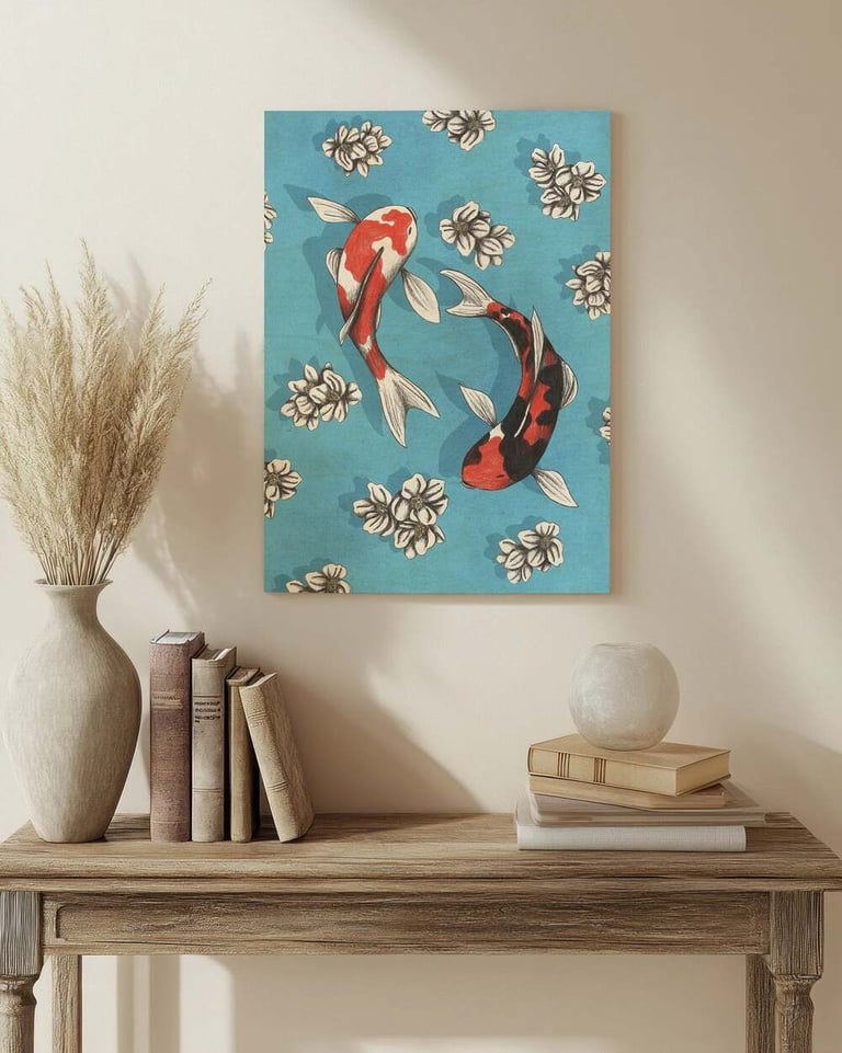 Animal Illustration Wall Art in a Living Room