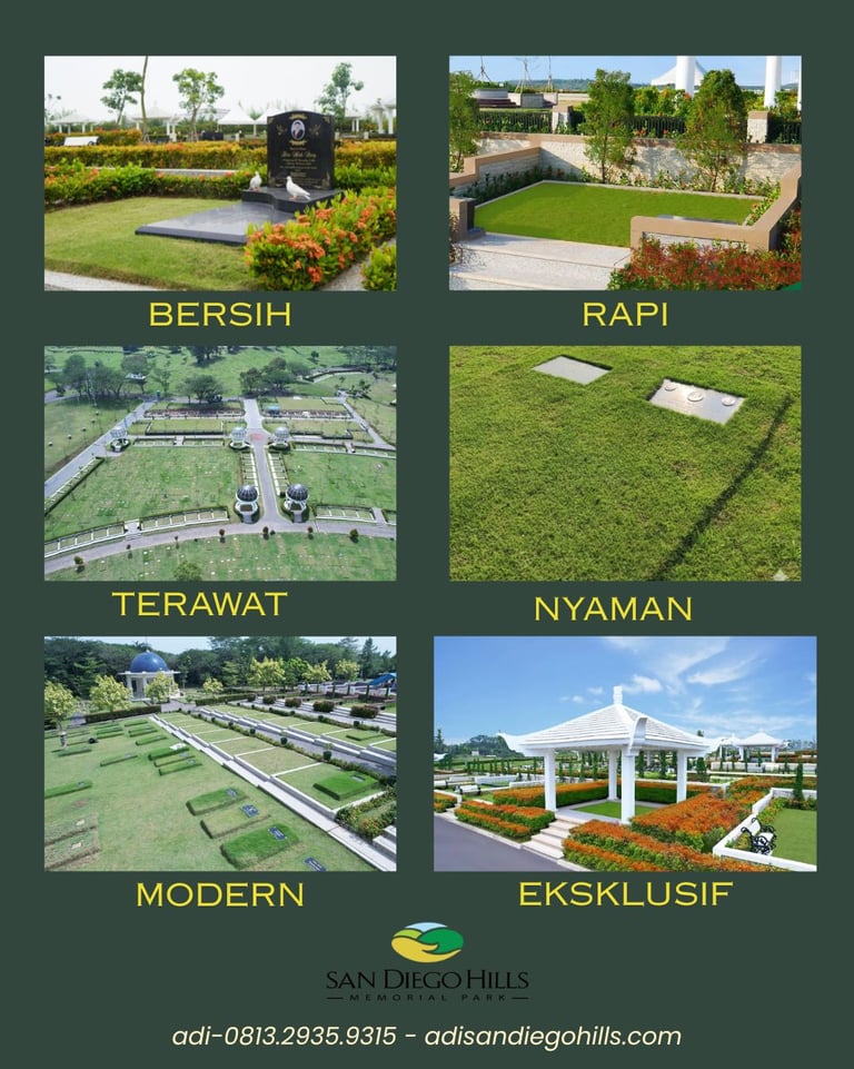 Keunggulan makam San Diego Hills yang bersih, rapi, terawat, nyaman, modern dan eksklusif diKarawang