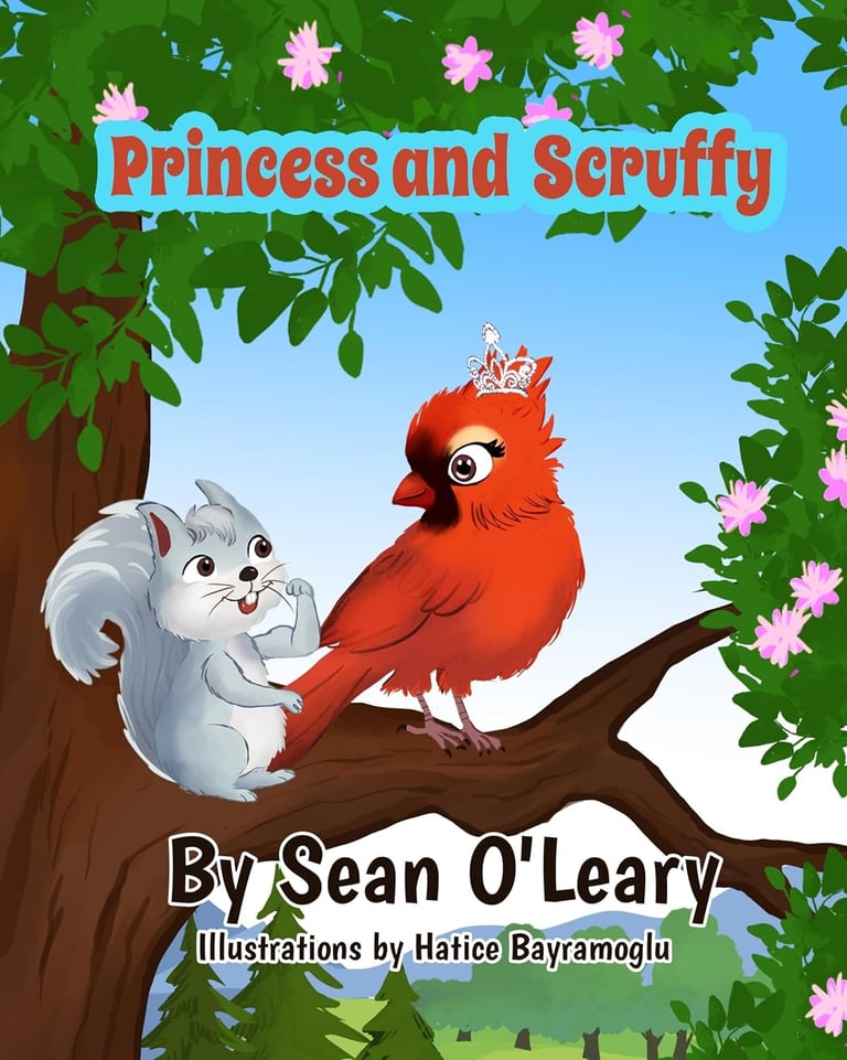 A red cardinal and a square became friends