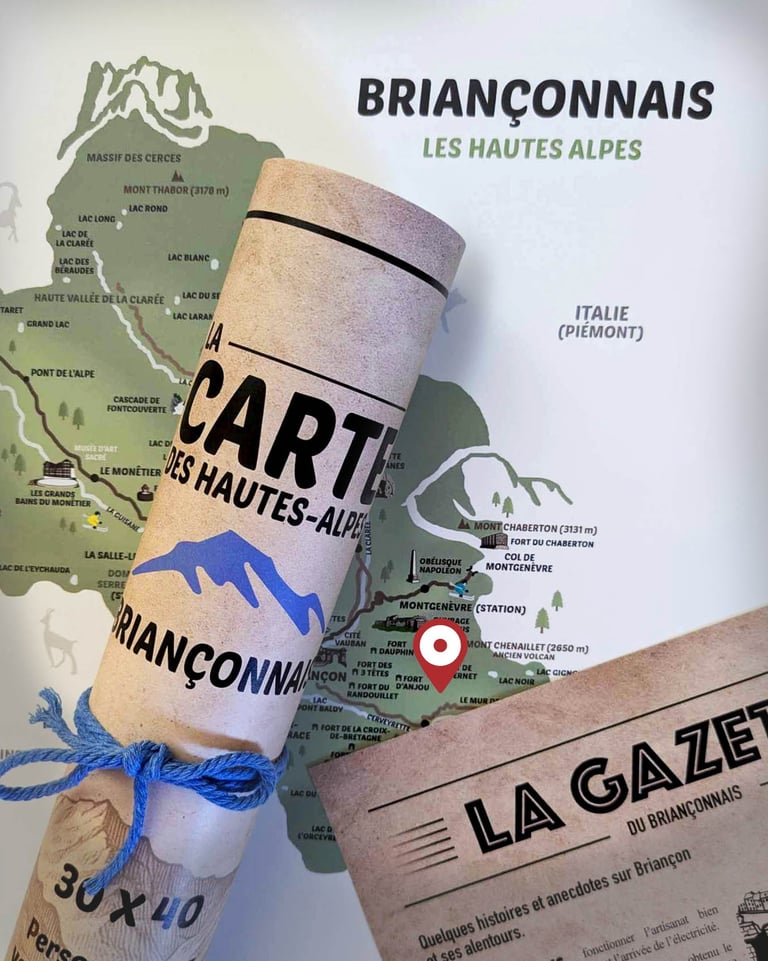 Carte rouleau gazette Briançonnais Zéro Cinq Design