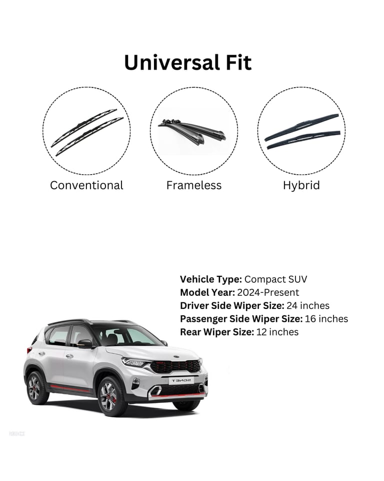 Graphite-coated Prootto wiper blade for Kia Sonet