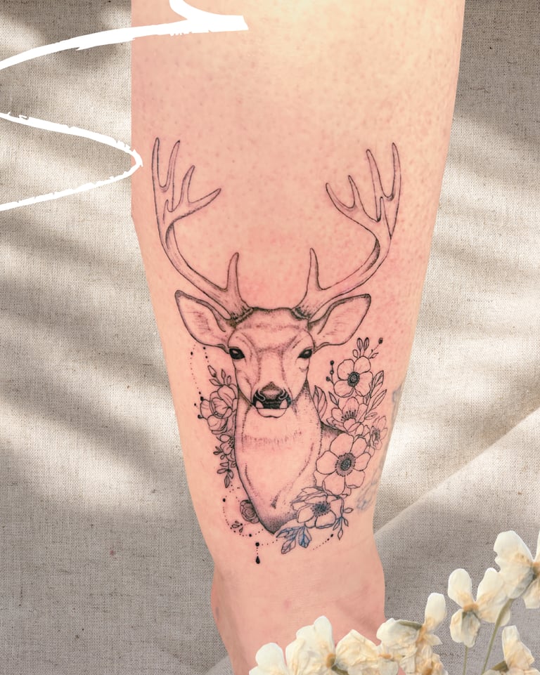 tattoo animal semi réaliste féminin Mouilleron-le-Captif