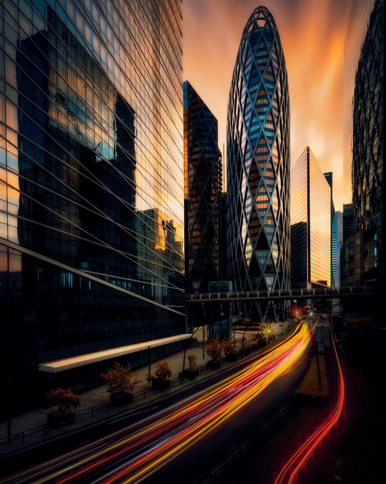 Paysage urbain graphique et architectural par David Keochkerian