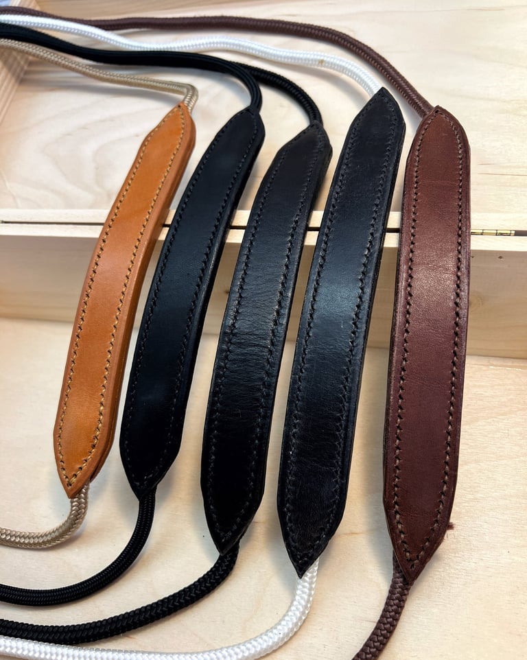 cordleette corde et cuir poignée artisanal ethologie cheval Genève suisse sellier