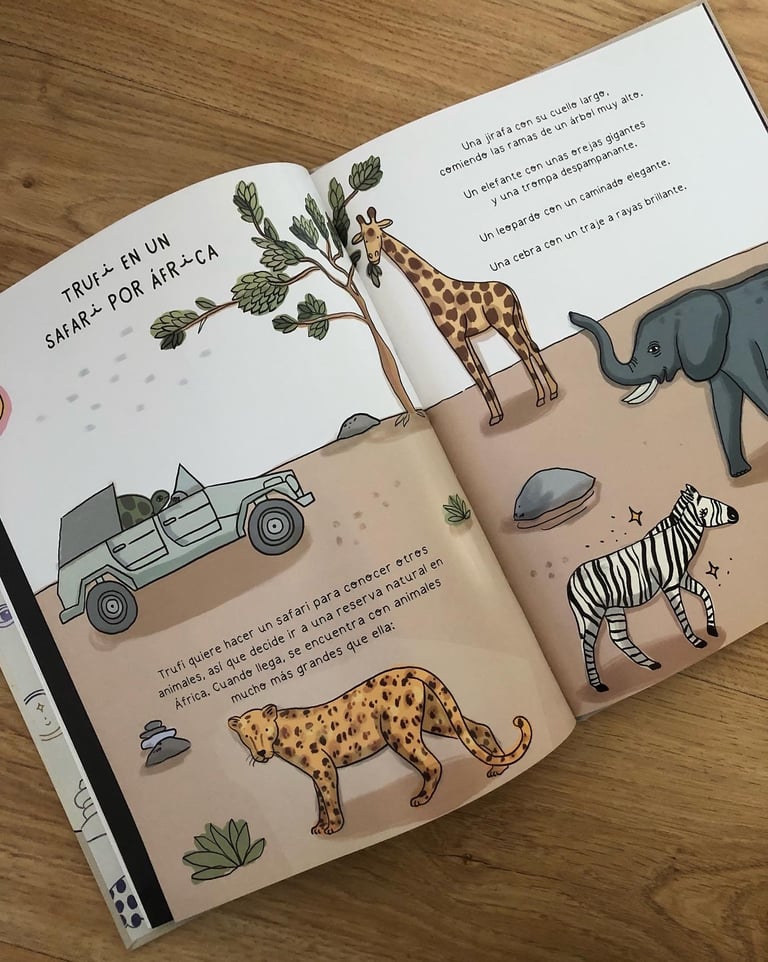 Trufi y Purpita en un safari por África