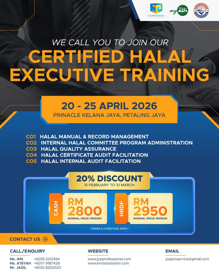 JAKIM Certified Halal Executive Training