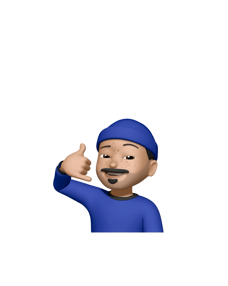 Personnage Notiia en 3D portant un bonnet bleu et faisant un geste de la main