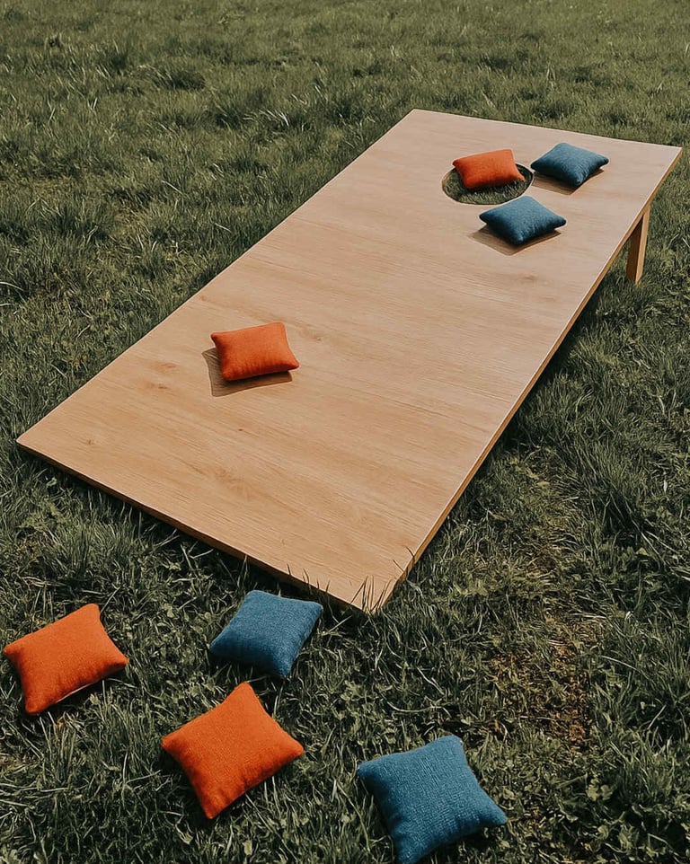 Cornhole žaidimas – žaidimų nuoma Klaipėdoje.