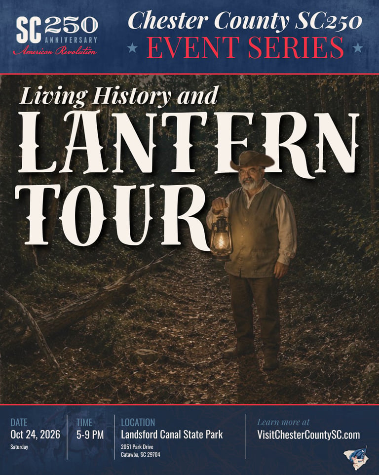 Poster showing event details for the living history and lantern tour