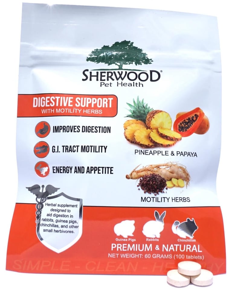 Hot Cross Buns' recommended supplies list - Sherwood Pet Health Digestive Support tablets