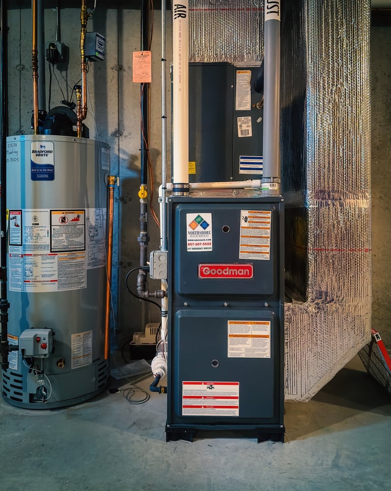 Heating system installed by Northshore HVACR services.