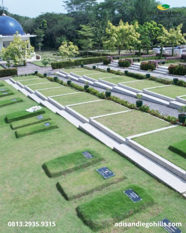 Tipe makam muslim San Diego Hills Karawang single yang praktis dan ekonomis buat keluarga muslim