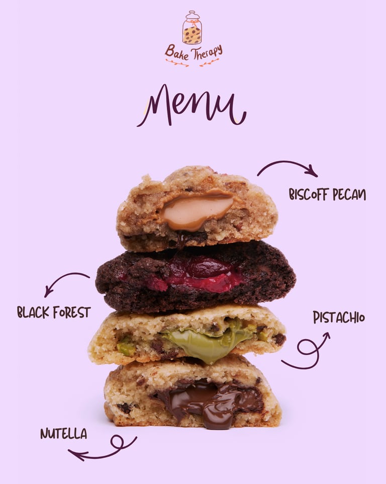 Stack of various cookies.