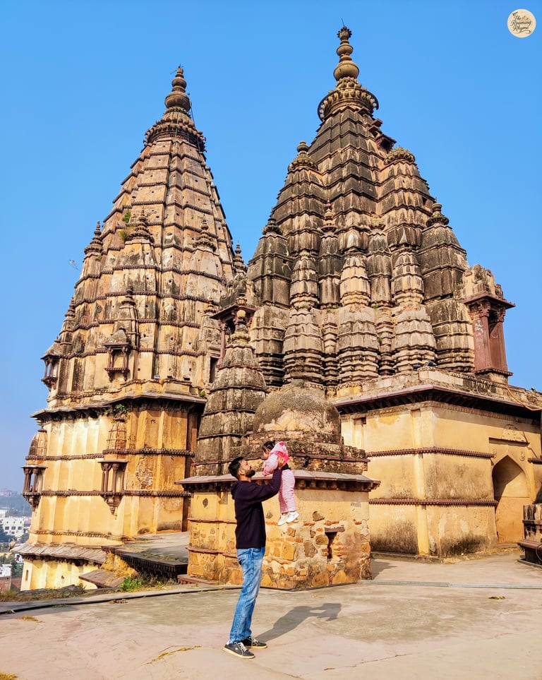Standing above Orchha on the Chaturbhuj Temple's rooftop.