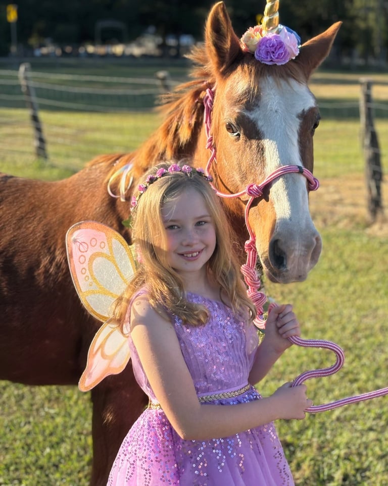 Third Grade Fairy Princess showing her love of Snickers the Unicorn