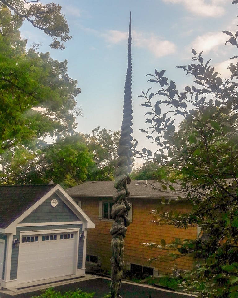 oak wilt recycle sculpture