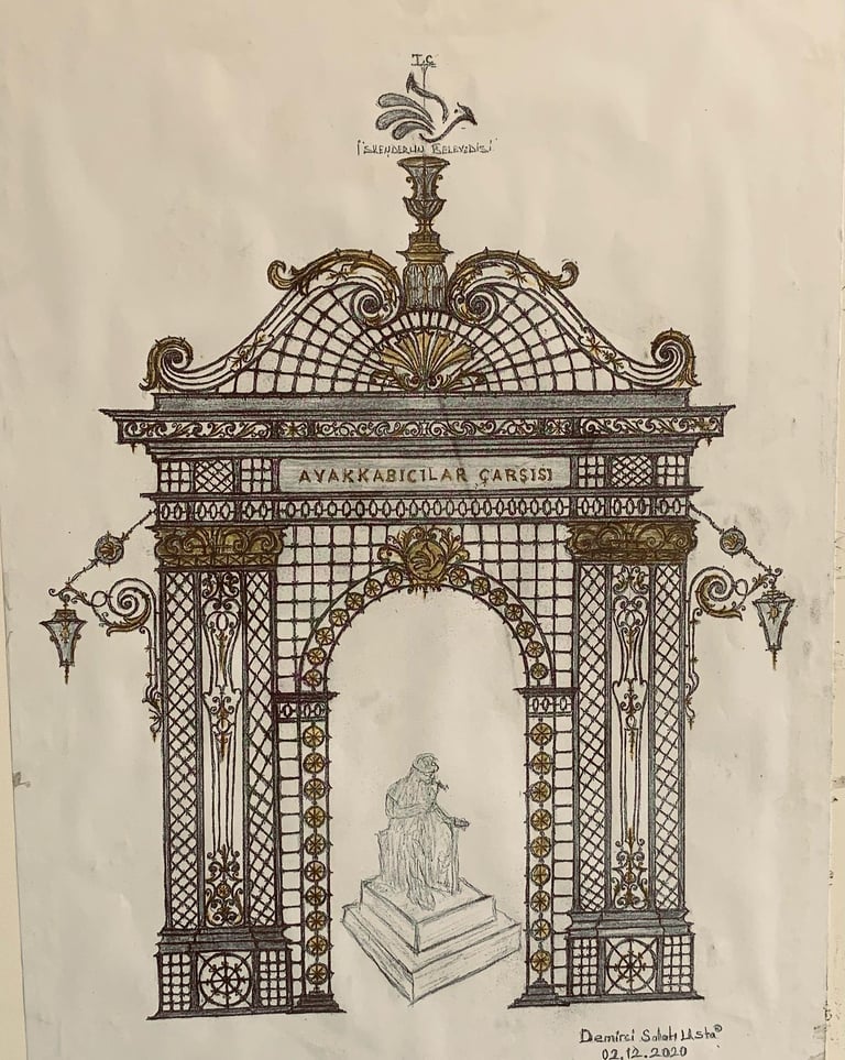 Iskenderun Ayakkabıcılar Çarşısı demir kapi ve herkel resim demirci salah usta 