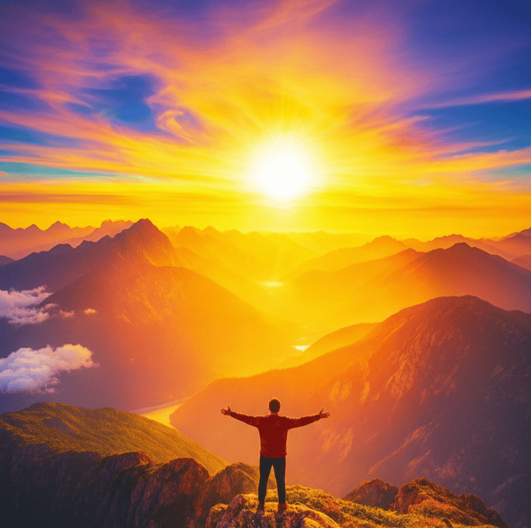 WolfsKraft 10er Paket Mann steht auf Gipfel