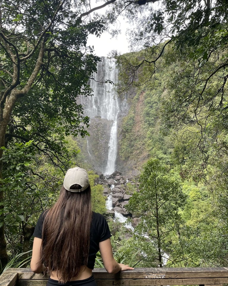 El primer mirador de Wairere Falls, cerca de Tauranga