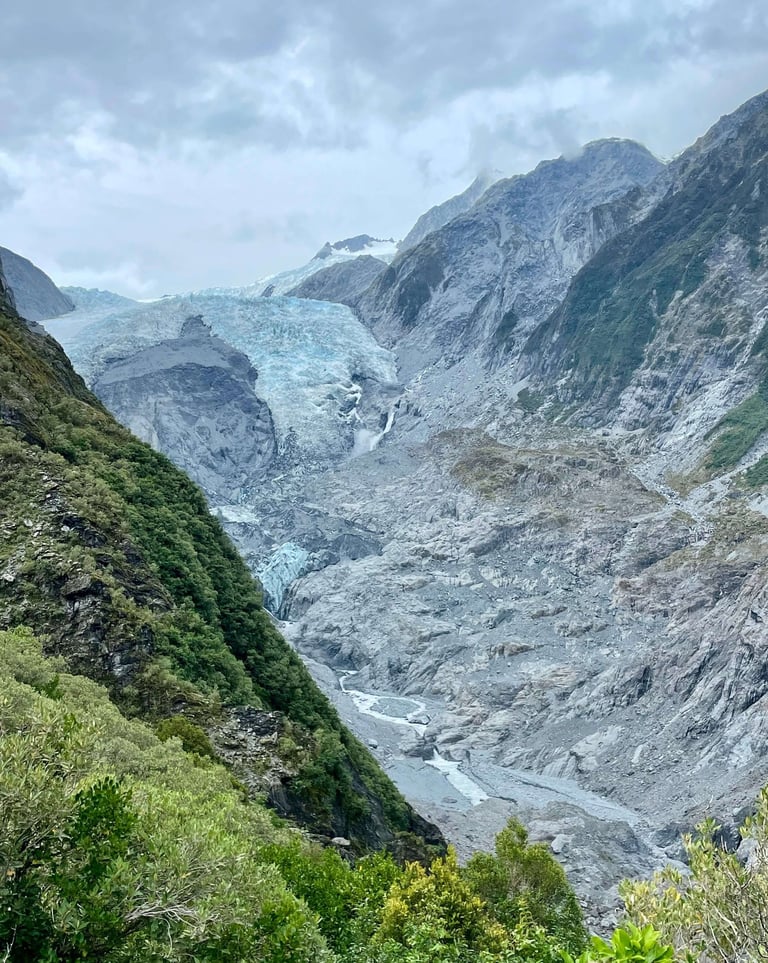 Vista de Franz Josef desde el mirador de Robert’s Point Track