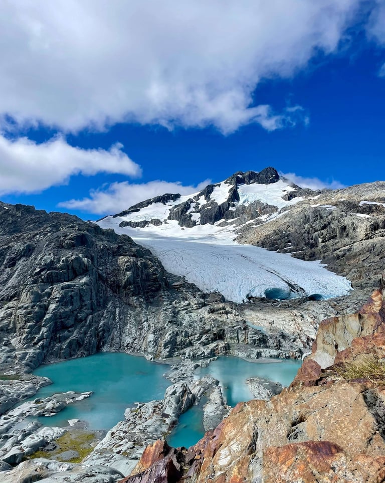 Vista de Brewster Glacier en Nueva Zelanda