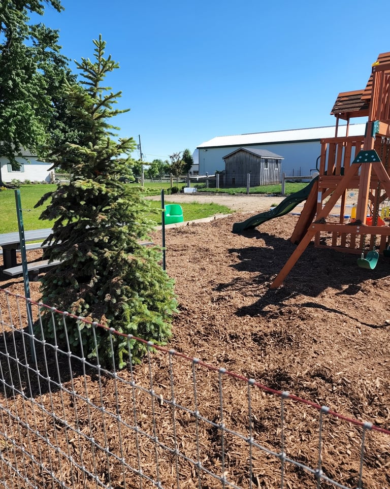 Imulch for playgrounds